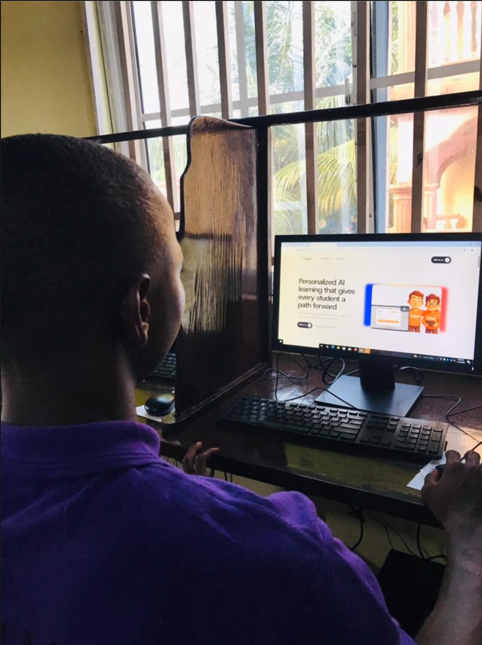 A student learning on the Capyo platform